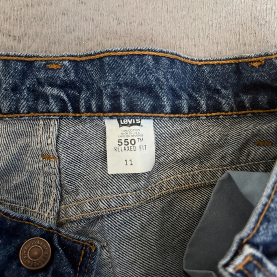 Винтажные женские джинсовые шорты Levis 550 размер 11 свободный крой синие сделано в США - Изображение 2 из 4