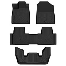 3 Row All Weather Floor Mats | Fits for 2023-2025 Honda Pilot | Black 3D Floor