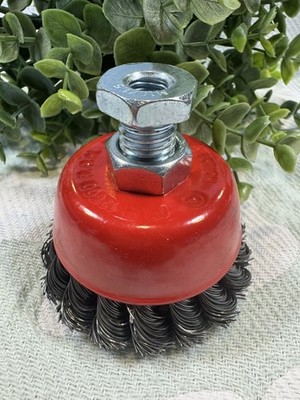 3'' Knotted Wire Cup Brush M10x1.5 Heavy Duty Angle Grinder   New Old Stock
