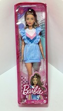 Barbie Fashionistas Doll #121 with Brown Hair Prosthetic Leg in Blue Dress