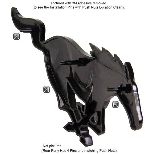 Se adapta a Mustang Pony 2015-23 emblema trasero negro brillante genuino Ford con licencia OEM - Imagen 3 de 3