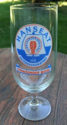 Hanseat Bierglas, Stralsunder Brauerei, 0,25l, 1970er Jahre - Sammlerstück
