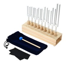 9PC Solfeggio Healing Tuning Fork Set with Silicone Hammer for Sound Therapy