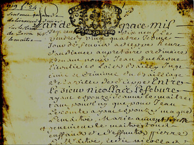 1719 Pergament Acte Notarié Dieppe Rouen, Lefébure Lemaitre Lecomte Caron Fleury