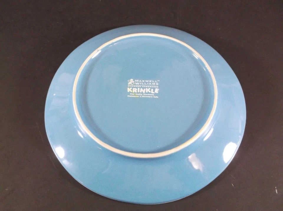 Prato de salada Maxwell & Williams Krinkle azul - Imagem 2 de 3