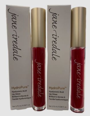 $56 Jane Iredale Berry Red HydroPure Hyaluronic Lip Gloss 2-Pack 0.126 oz.