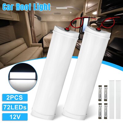2x LED Car Interior Light Roof Ceiling Dome Lamp for RV Camper Trailer Truck 12V
