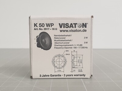 Visaton K 50 WP - 16 Ohm 5 cm (2'') Breitbandlautsprecher 180-17KHz ( 2719-16 Ω )