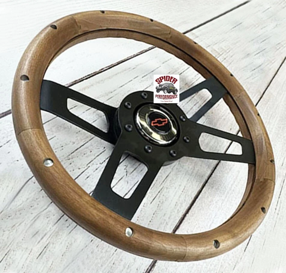 1948-1959 Chevrolet pickup wood steering wheel RED BOWTIE 13 1/2" WALNUT II — 第 2/4 张图片