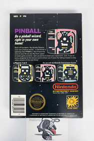 Pinball Nintendo NES Black Box 5 screw Hangtab Early Print - Near Mint - USA