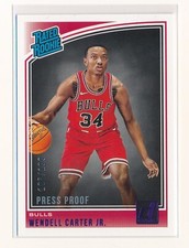 WENDELL CARTER JR. 2018-19 DONRUSS PRESS PROOF PURPLE RATED ROOKIE RC 107/199