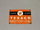 VINTAGE TEXACO GASOLINE PORCELAIN SIGN GAS CAR TRUCK OIL MOTORCYCLE