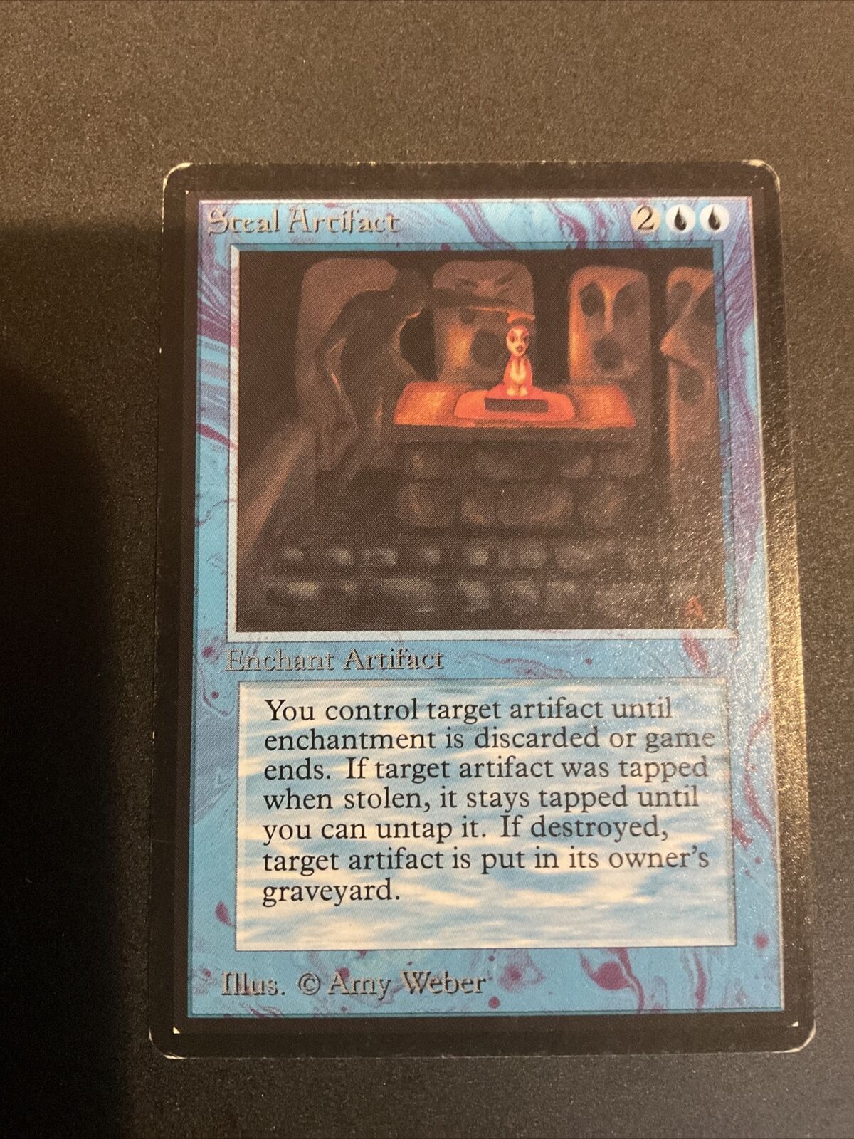 MTG Steal Artifact Beta magic the gathering actual pics LP