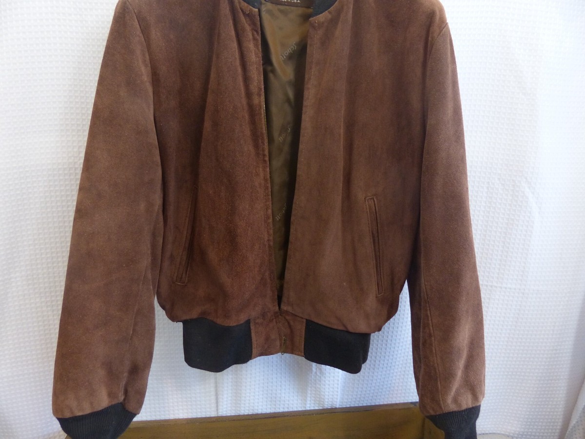 ジャケット・アウター 80s Schott suede leather bomber jkt Vintage Schott Suede Leather Bomber Jacket - Etsy