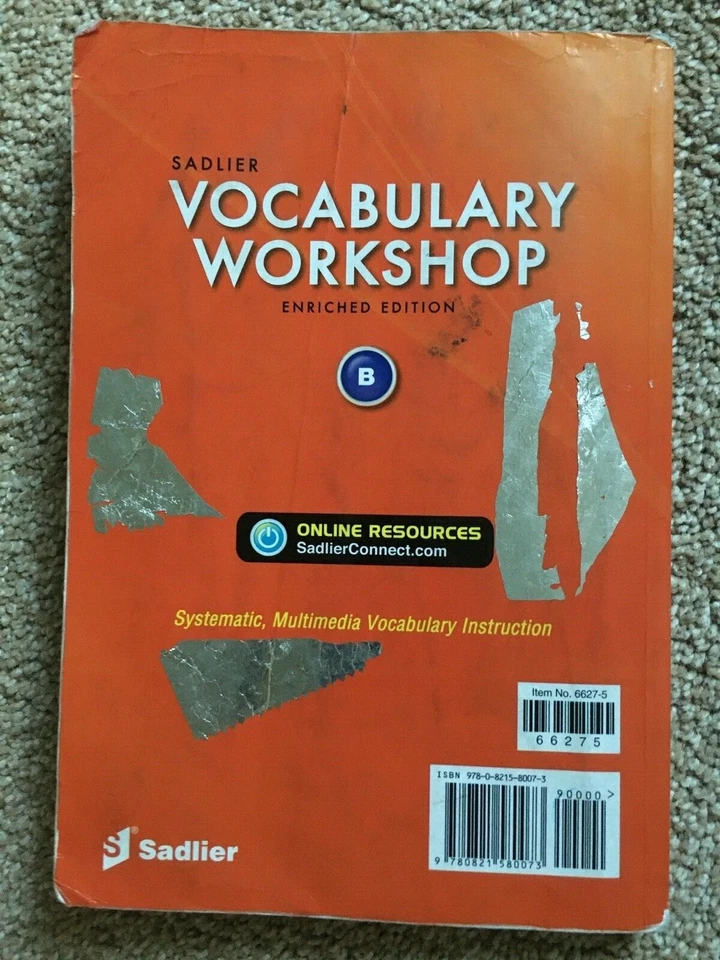 SADLIER VOCABULARY WORKSHOP ENRICHED EDITION LEVEL B - GRADE 7/8 - Image 4 of 4