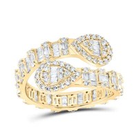 10K Gelbgold Baguette Diamant Damen Ewigkeit TräNe Manschette Ehering 1 Karat