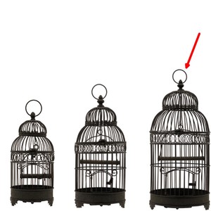 Détails Sur Style Ancienne Grande Cage à Oiseaux En Fer Rond Marron 57 Cm X ø2550 Cm