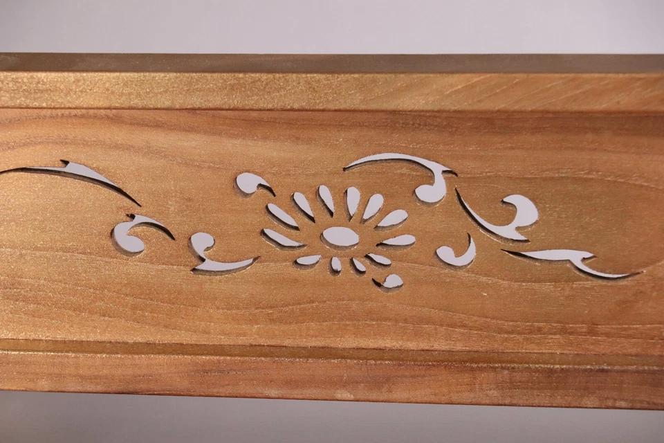 Japanese Samurai Sword Rack Stand Two Hooks KATANA-KAKE Gilt Floral Openwork - Image 4 of 4