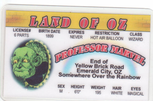 Professor Marvel Land of Oz novelty card Drivers License Wizard w w denslow - Picture 1 of 1