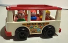 Vintage 1969- Fisher Price Little People -Mini Bus Playset with 5 Little People