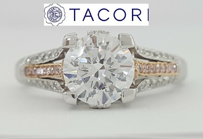 TACORI Crescent 2587PTRD7 Platinum 18K Semi-Mount Engagement Ring 0.33 ct