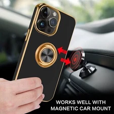 Magnetic Ring Stand Shockproof Phone Case For iPhone 16 Pro Max 15 14 13 12 11 X