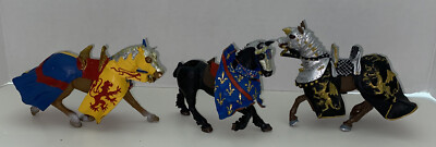 Plastoy Fantasy Medieval Knight Horse Action Play Model Figures Lot of 3