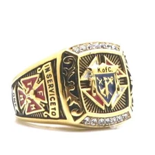 Unisex 316L Stainless Steel Knights Of Columbus Cross Ring Catholic Christianity