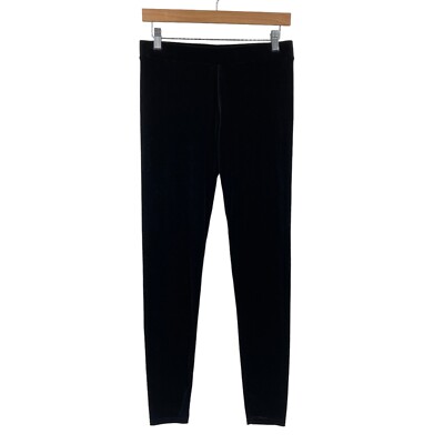 LC Lauren Conrad Leggings Womens Medium Black Velvet Elastic Waist Skinny Leg