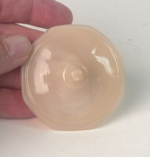 Akro Agate Tea Set Small Octagonal Pink Sugar Lid 2-3/8"