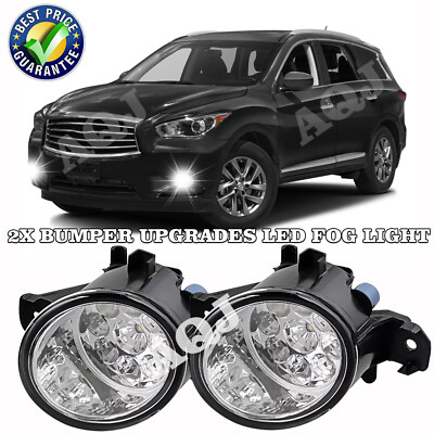 2x New Bumper White LED Fog Light Lamp Driver For NISSAN SENTRA 2004-2019 US