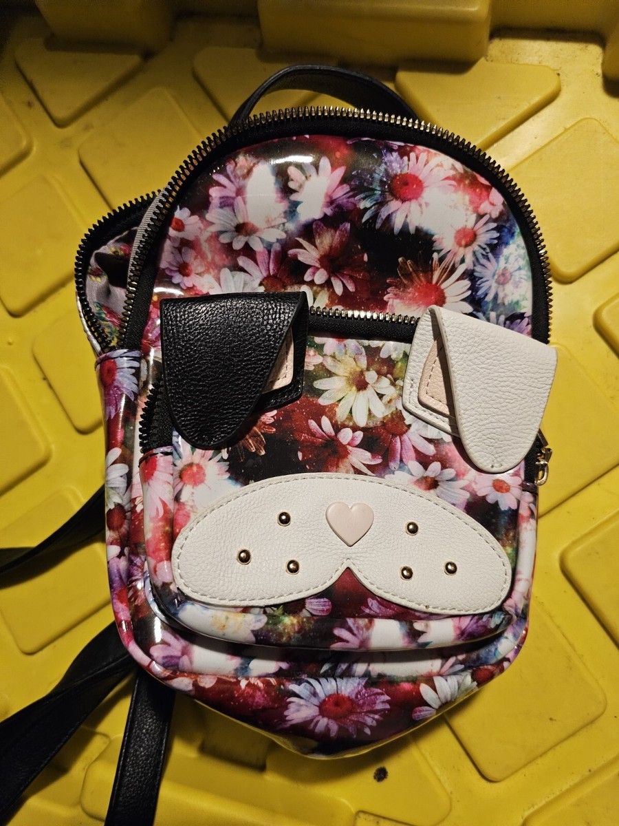Betsey Johnson Kitsch Mini Floral Patent Backpack French 