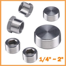 BSP Male Stainless Steel Pipe Fittings Countersunk End Plug Internal Hex 1/4"~2"