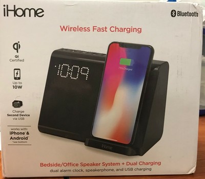 ihome dual charging stereo speaker system with dual alarm