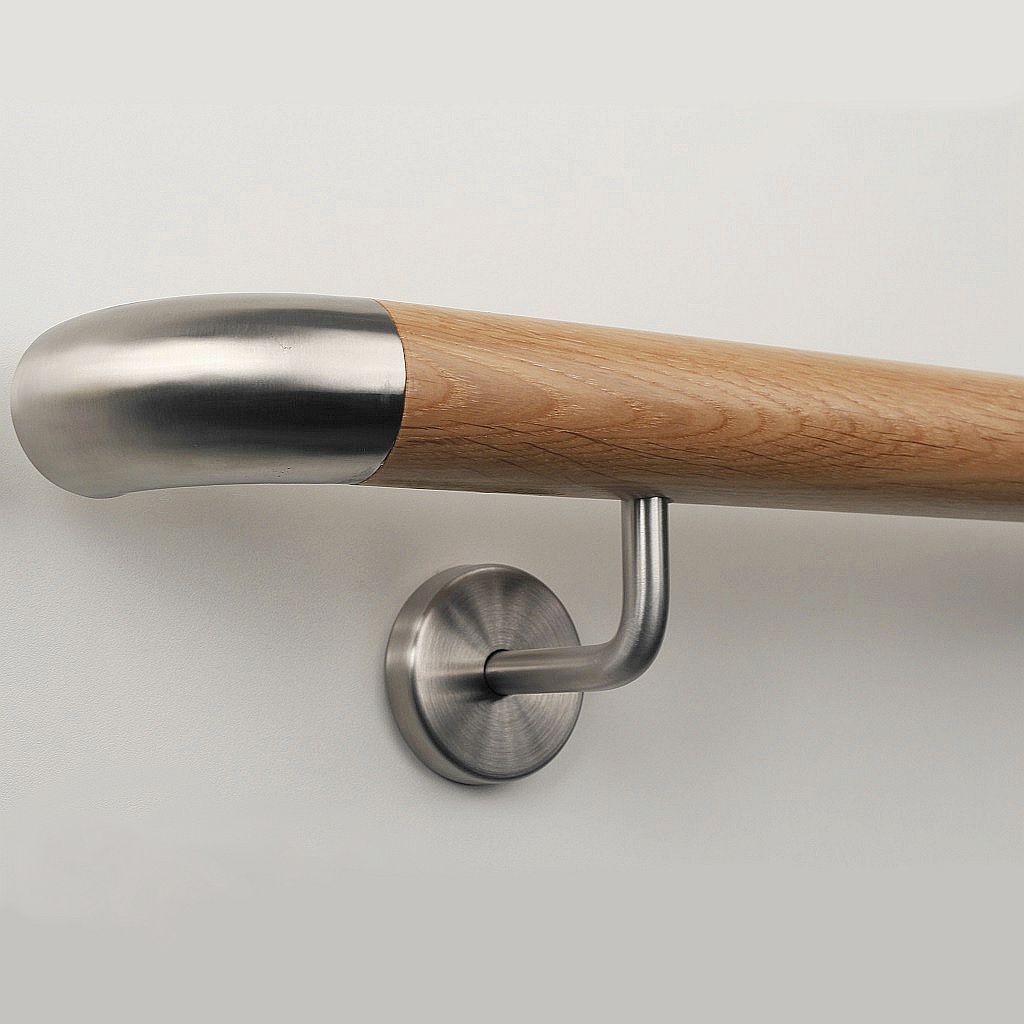 Handlauf Aus Holz, Treppengeländer, Wandhandlauf In Eiche, Enden Gefast - Foto 2