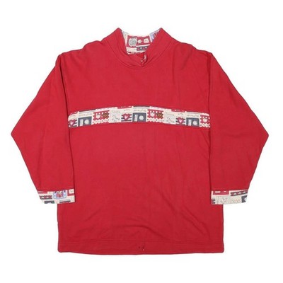 Herren Rot Sweatshirt Cartoon Print Rundhals M Freizeit Baumwolle Komfort