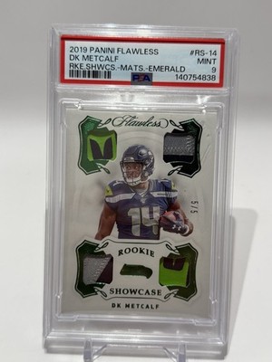 2019 Panini Flawless Rookie Showcase DK Metcalf /5 Emerald PSA 9