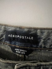 A ropostale Women's Baggy Wide-Leg Light Blue Denim Jeans Button Pockets