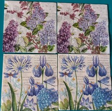 4 Individual Cocktail Napkins For Decoupage