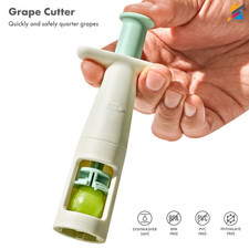 OXO Tot Grape Cutter Quick-Quarter Opal for Safe Snack Prep Durable Cleaning Kit