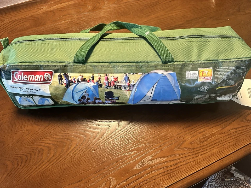 Coleman Sport Shade 8’ W X 5’ D 5.5’ T 50+ Protector UV Azul Privacidad Puerta Toldo Foto 2 de 4