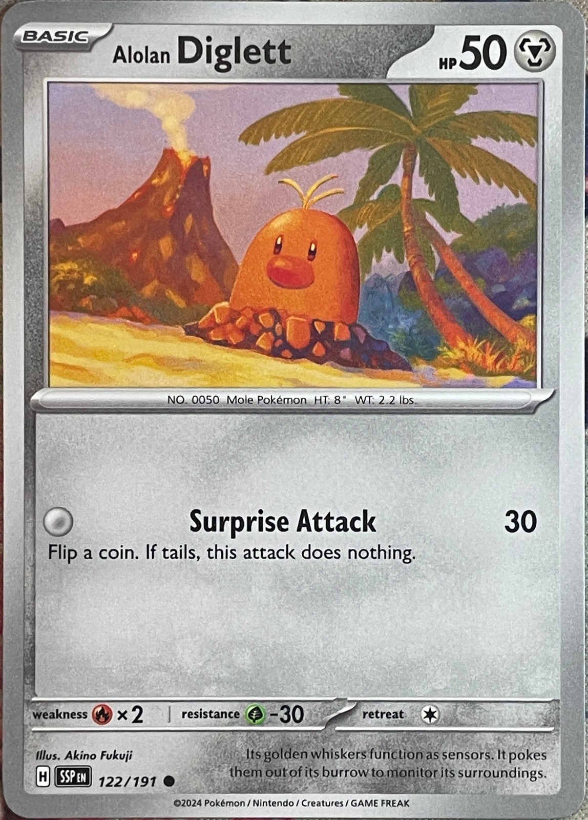 Alolan Diglett - 122/191 - Surging Sparks Pokemon 2024
