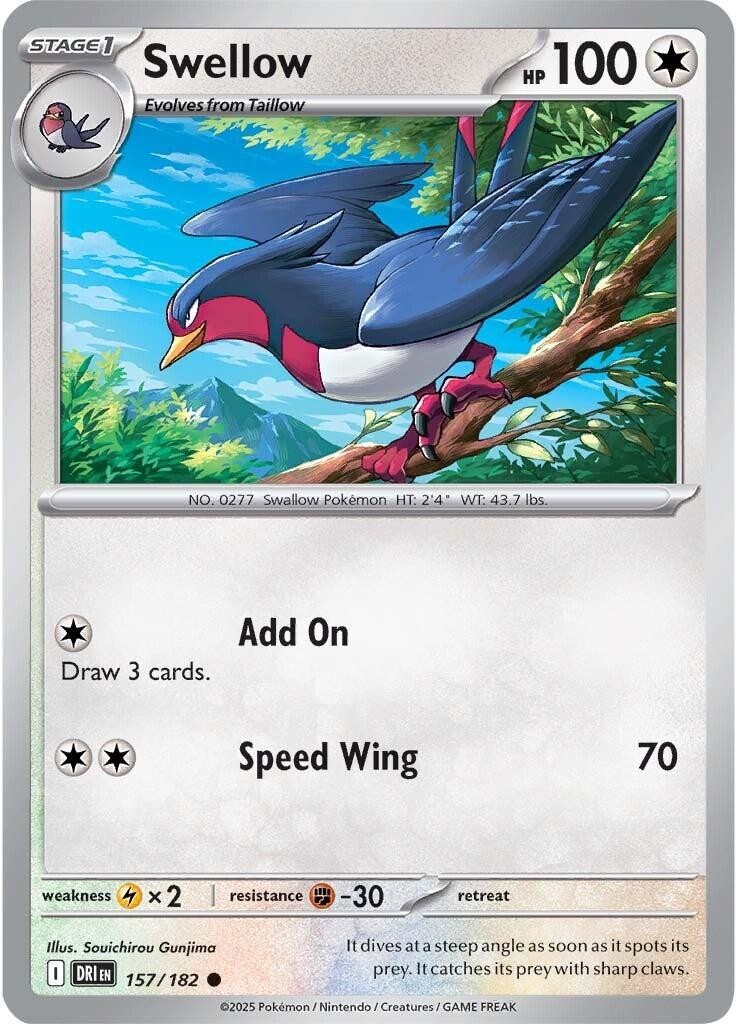 Swellow 157/182 Destined Rivals Near Mint EN Pokemon