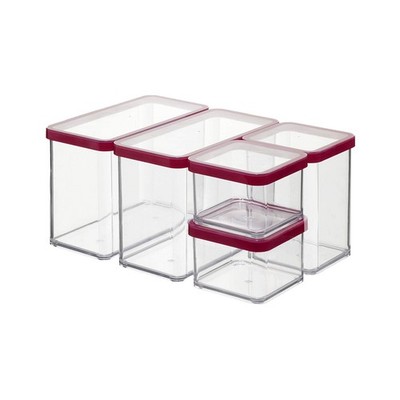 ROTHO Loft Vorratsdosen 5er Set Küchen Behälter Kunststoff mit Deckel Silikon