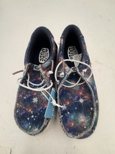 Hey Dude Youth Wally Galaxy Blue Casual Shoes 40429-9DD 13 New With Tags Slip On