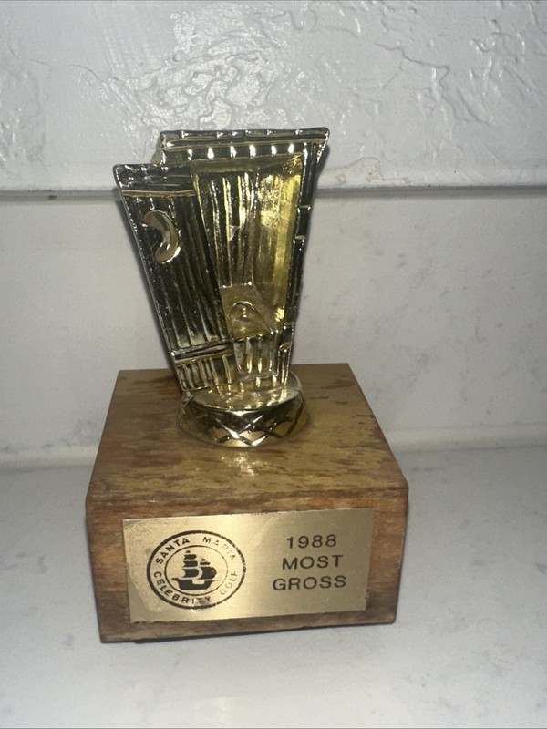 RARE Santa Maria Celebrity Golf Trophy Most Gross 1988