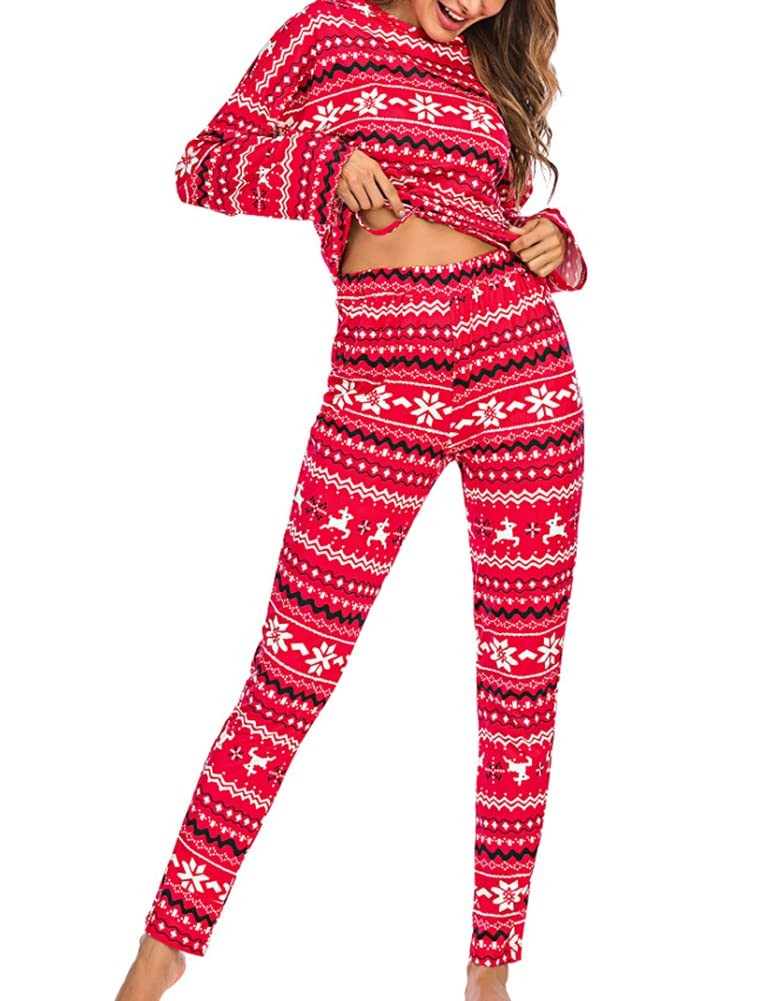 Cozy Snowflake Elk Fleece Pajama Set for Women