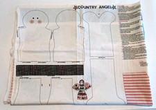Country Angel Doll Cut Sew Fabric Panel Craft Vintage Easy Light Toned