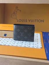 Louis Men  s Damier Graphite Leather Bifold Wallet NEW