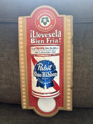 VINTAGE N.O.S.🇺🇸1960s-1970s PABST BLUE RIBBON BEER CAN PLASTIC 3D BAR SIGN👀